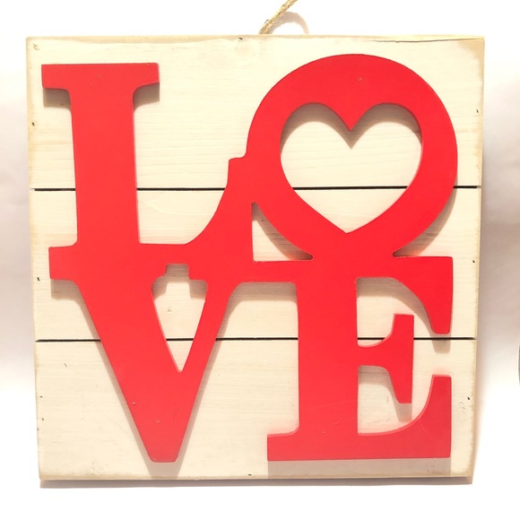 Ashland Other - Love Word Script Heart Hanging Wood Plaque